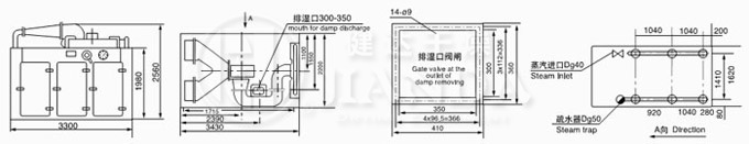 CT-III型烘箱尺寸示意圖（tú）