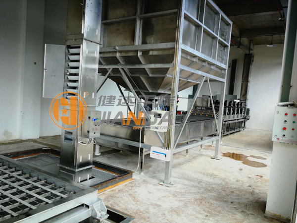 堅（jiān）果幹燥生產線上料